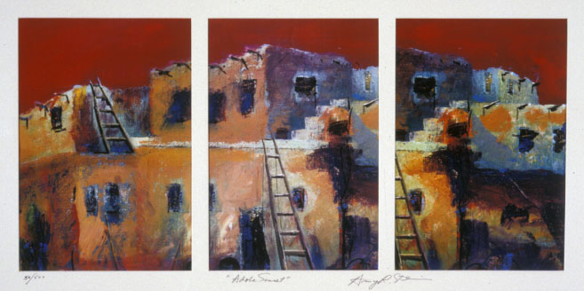 Adobe Sunset Triptych